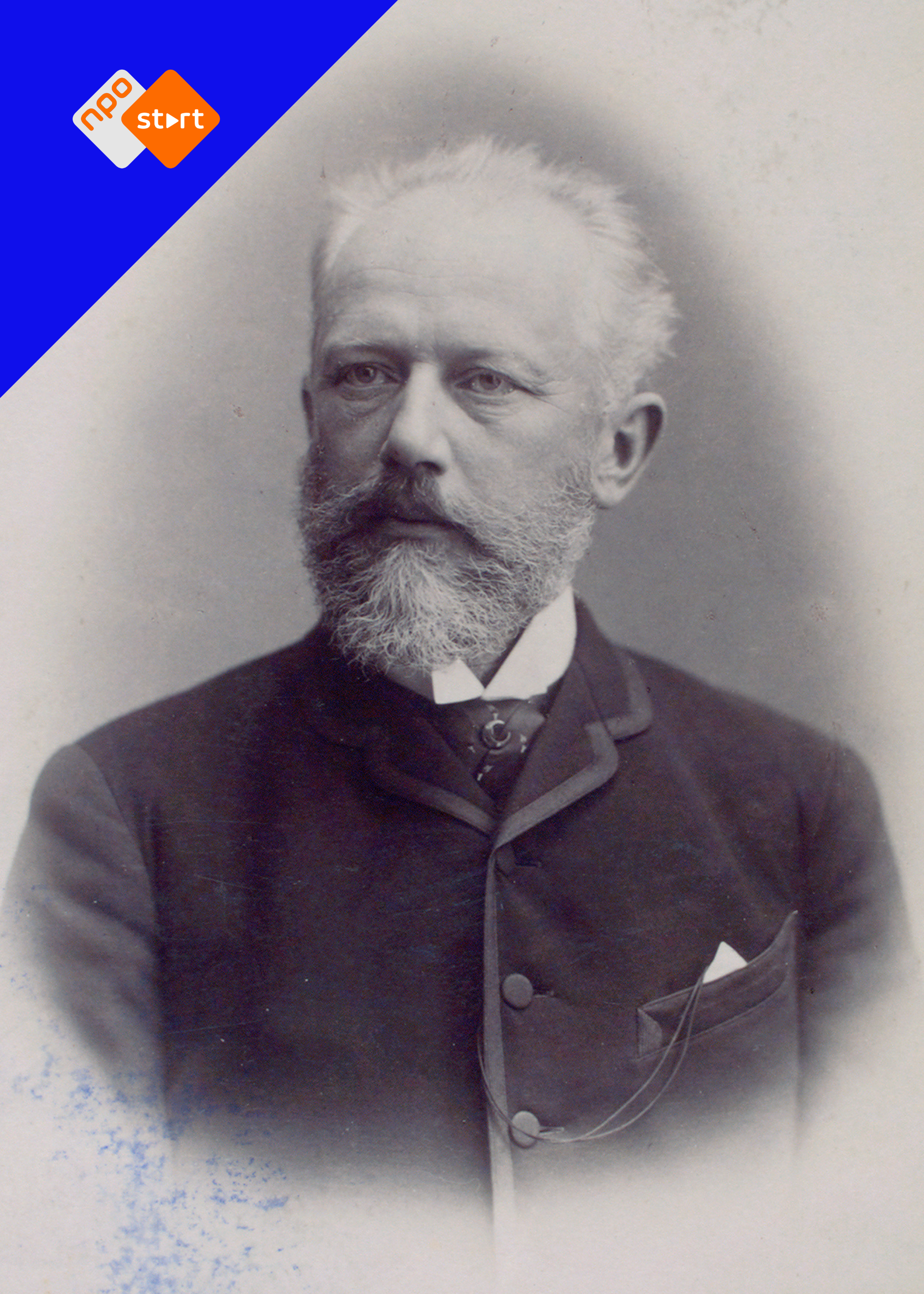 Witte Russische componist in zwart wit