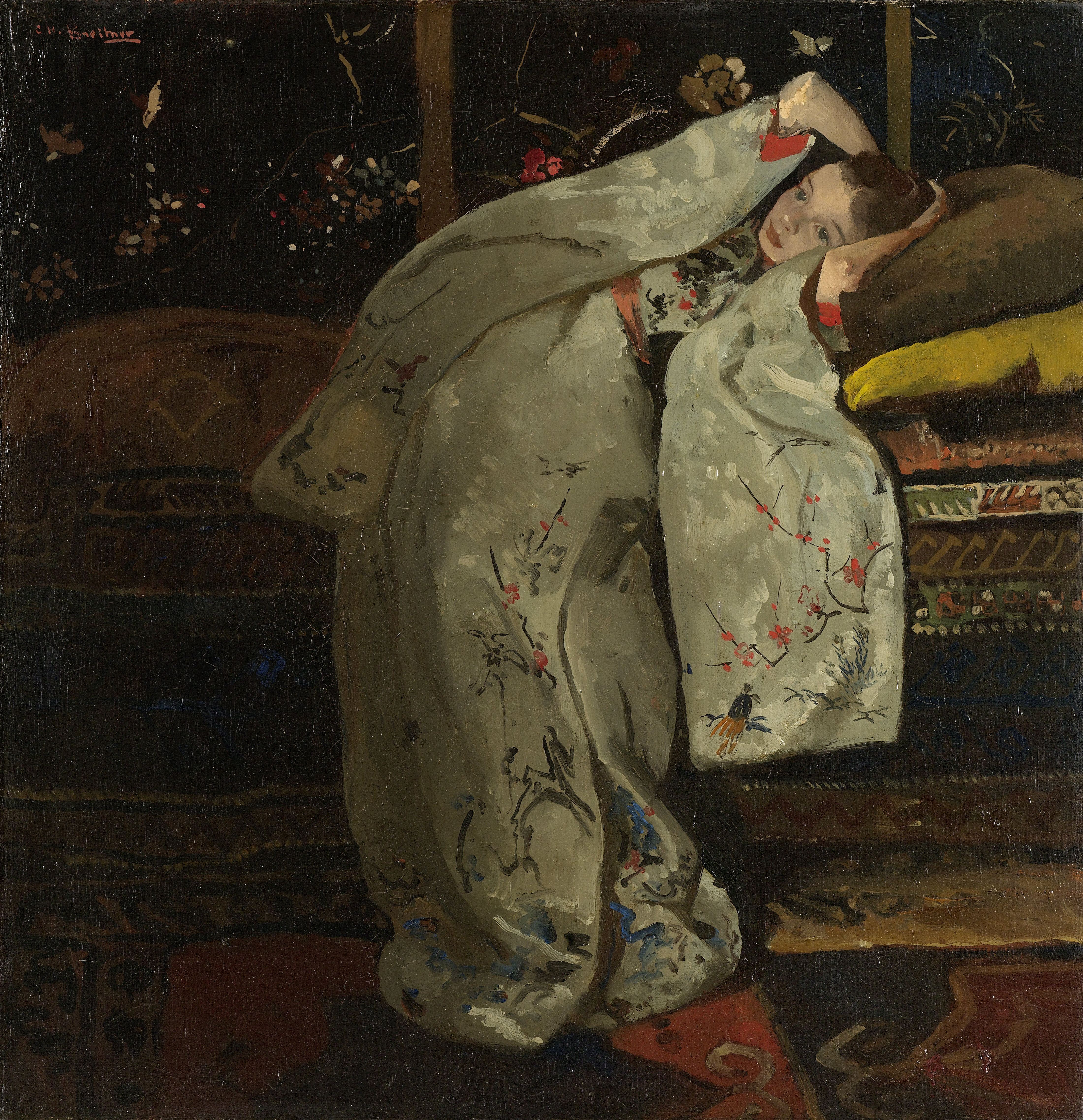 George Hendrik Breitner Meisje in witte kimono Geesje Kwak
