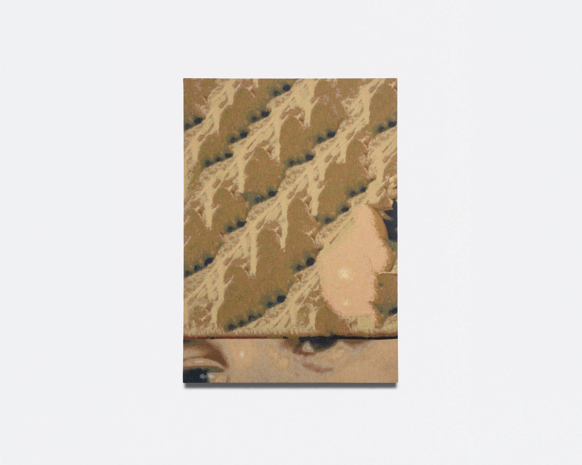 Kunstwerk met aan de bovenkant zandheuvels en onderaan twee ogen.