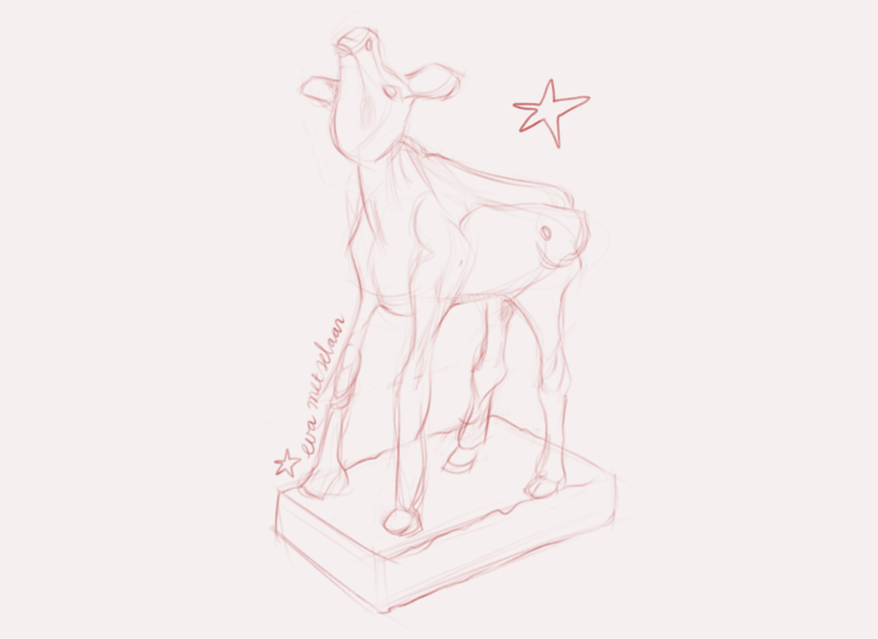 Tekening van de Gouden Kalf prijs