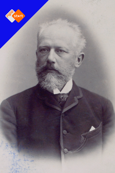 Witte Russische componist in zwart wit