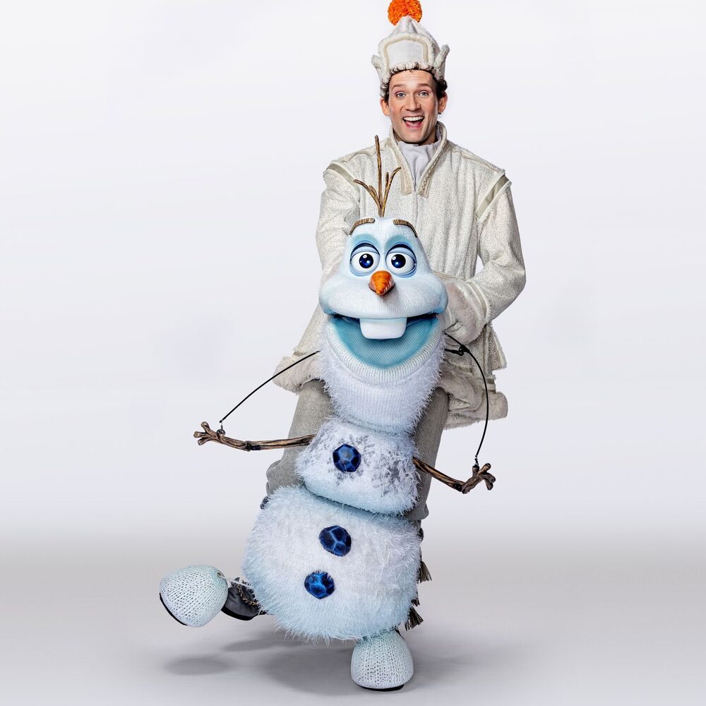 Olaf sneeuwpopje van frozen gespeeld door Steven Roox