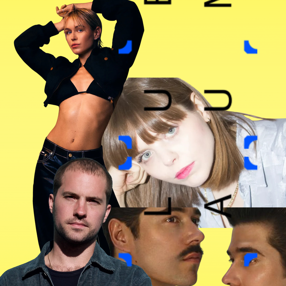 Collage van de mensen die in club RAUM spelen: KI/KI/Doppelgang/Sedef Adasi/Talismann