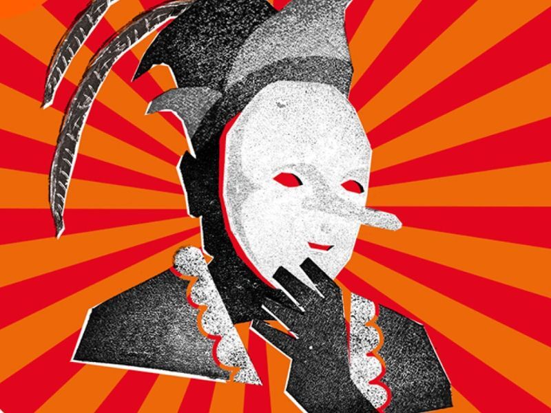 Illustratie van prins carnaval met zijn masker