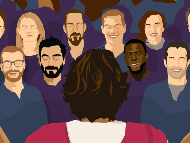 Illustratie van Jezus en volgelingen